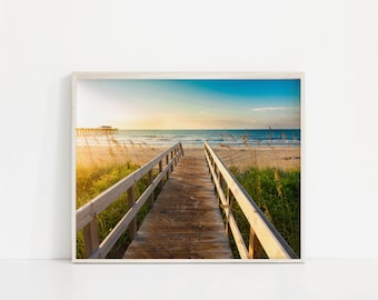 Beach Photograph, Boardwalk Beach Decor, Fine Art Beach Photo, Beach Wall Art, Coastal Decor, Sandy Beach Boardwalk Print, Summer Photo