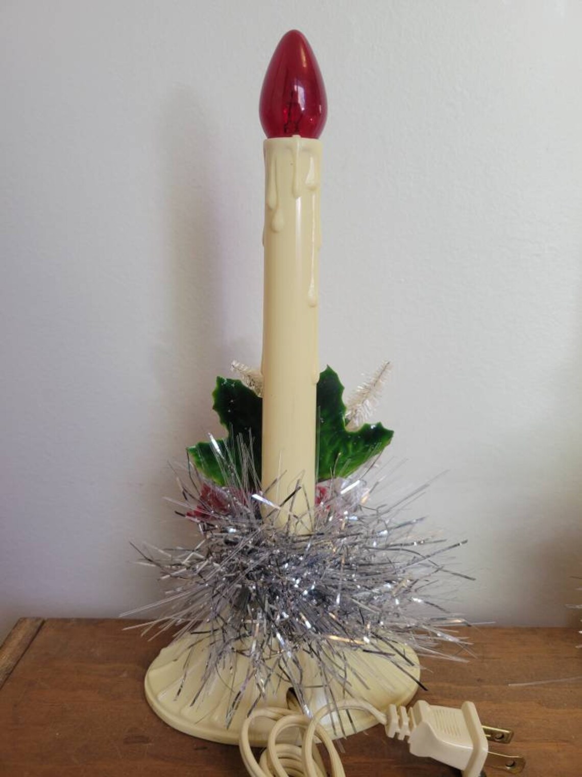 Set of 2 Embellished Vintage Electric Christmas Candle Foil Etsy