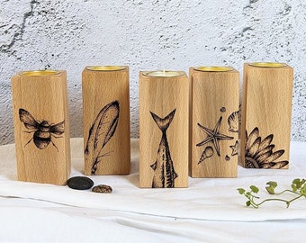 The Candle Column | Stunning Tealight Holder | Nature & Coast Inspired Designs | Wood Burnt Artwork | Home Decor Gift