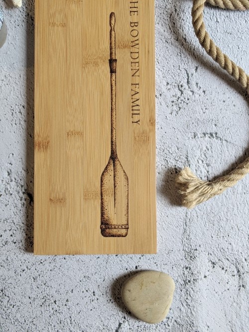 Rowing Oar SUP Paddle Personalised Bamboo Wood Board Gift Etsy UK