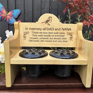 Wooden Memorial Remembrance Planter Bench