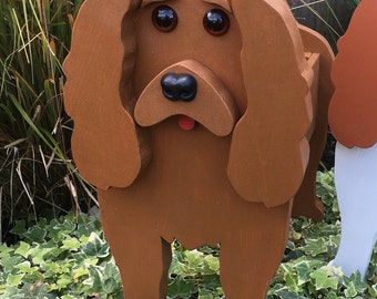 dog Cavalier King Charles Wooden Garden Planter