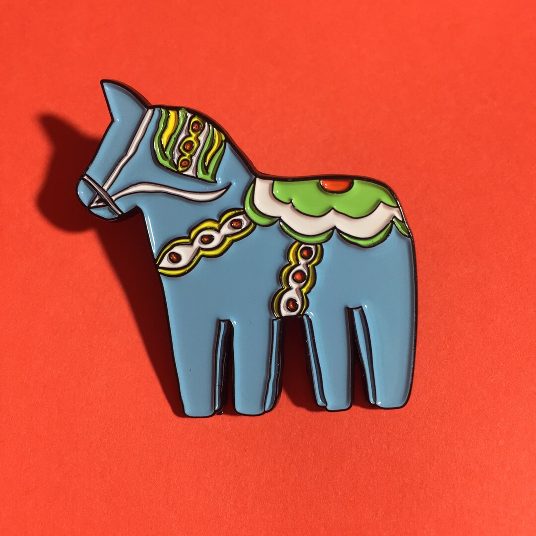 Sleipnir Enamel Pin Blue Dala Horse Soft Enamel Pin Badge Etsy