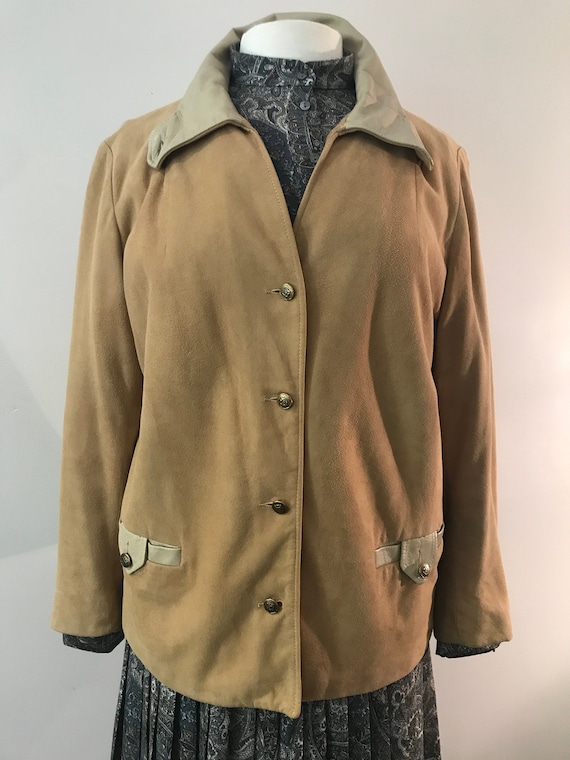 Vintage Buttery Suede Jacket | Leather Trim | 1960