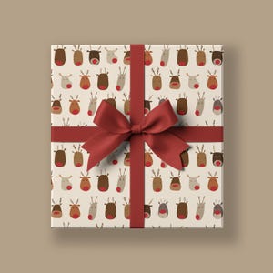Papel de regalo navideño con renos / 50 x 70 cm / Diseño colorido / Envoltura / Hoja para envolver regalos