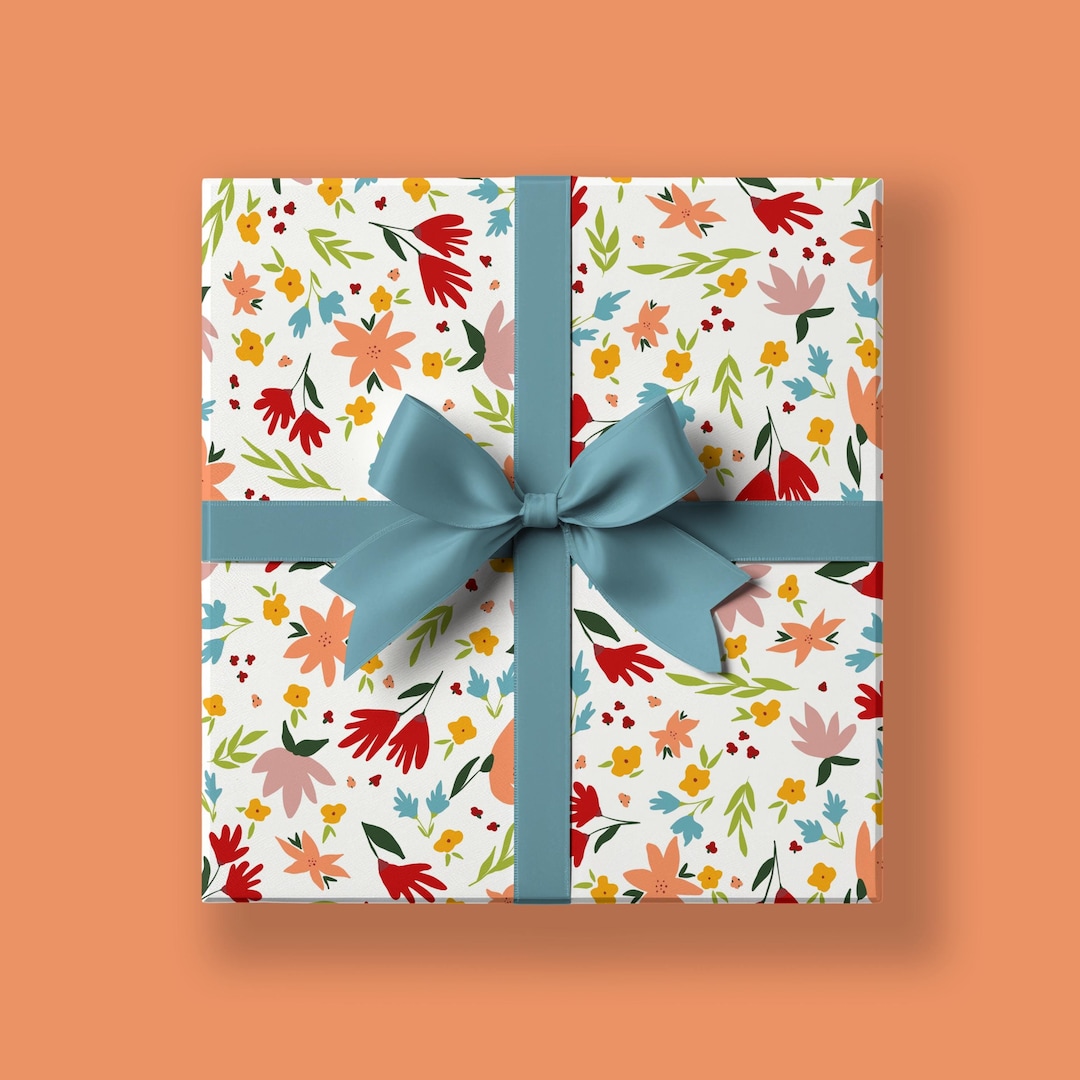 Rouleau Papier Cadeaux Transparent à Fleurs Mauves, Papier Fleuriste