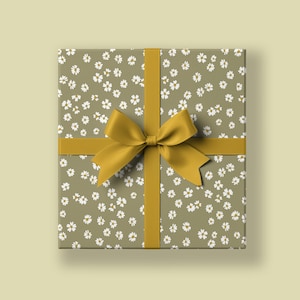 Foglio di carta da regalo con fiori di margherita / 50 x 70 cm / Tutte le occasioni / Design floreale / Regalo floreale / Carta da regalo per compleanni / Carta da regalo