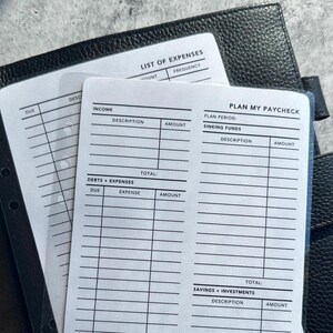 A5 Budget Planner Bundle: Reusable Paycheck & Expense List