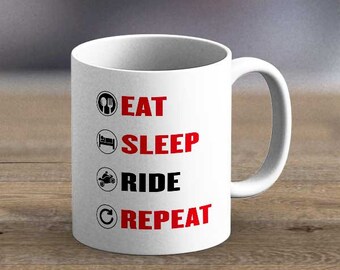 Eat sleep ride -  Motorcycle Gift, Motorbike Gifts, Funny Gifts for Biker, Motorcycling Gifts, Motorbike Mug for Him, Men