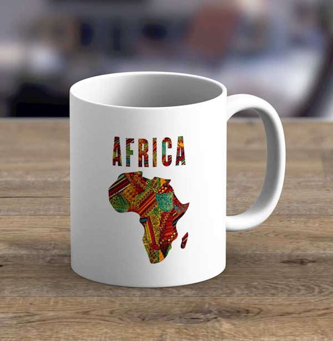 Coffee Cups & Mugs Africa Map Coffee Mug Gift, African Print Mugs