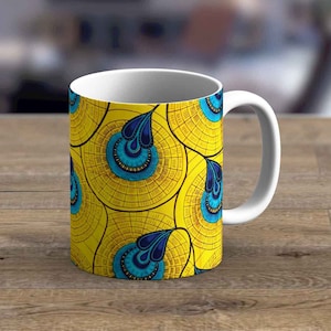 Fabric 55 - African style mug, Coffee Mug Gift, African print mugs, unique coffee mugs, Best Seller, 11oz Coffee Tea stocking filler