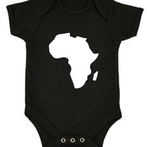 Afrika Kaart babysuit - Vinyl print baby bodysuit, Nieuwe Baby Boy Girl Gift, Natuurlijke Baby Bodysuit