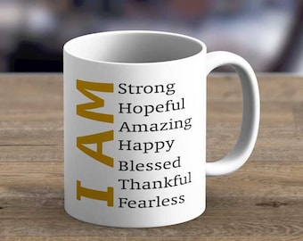 I Am- Bible verse quote on mugs, Mug with bible verse quote, Bible quote mug, Bible quote gift mug, Christian mug, Scripture mug