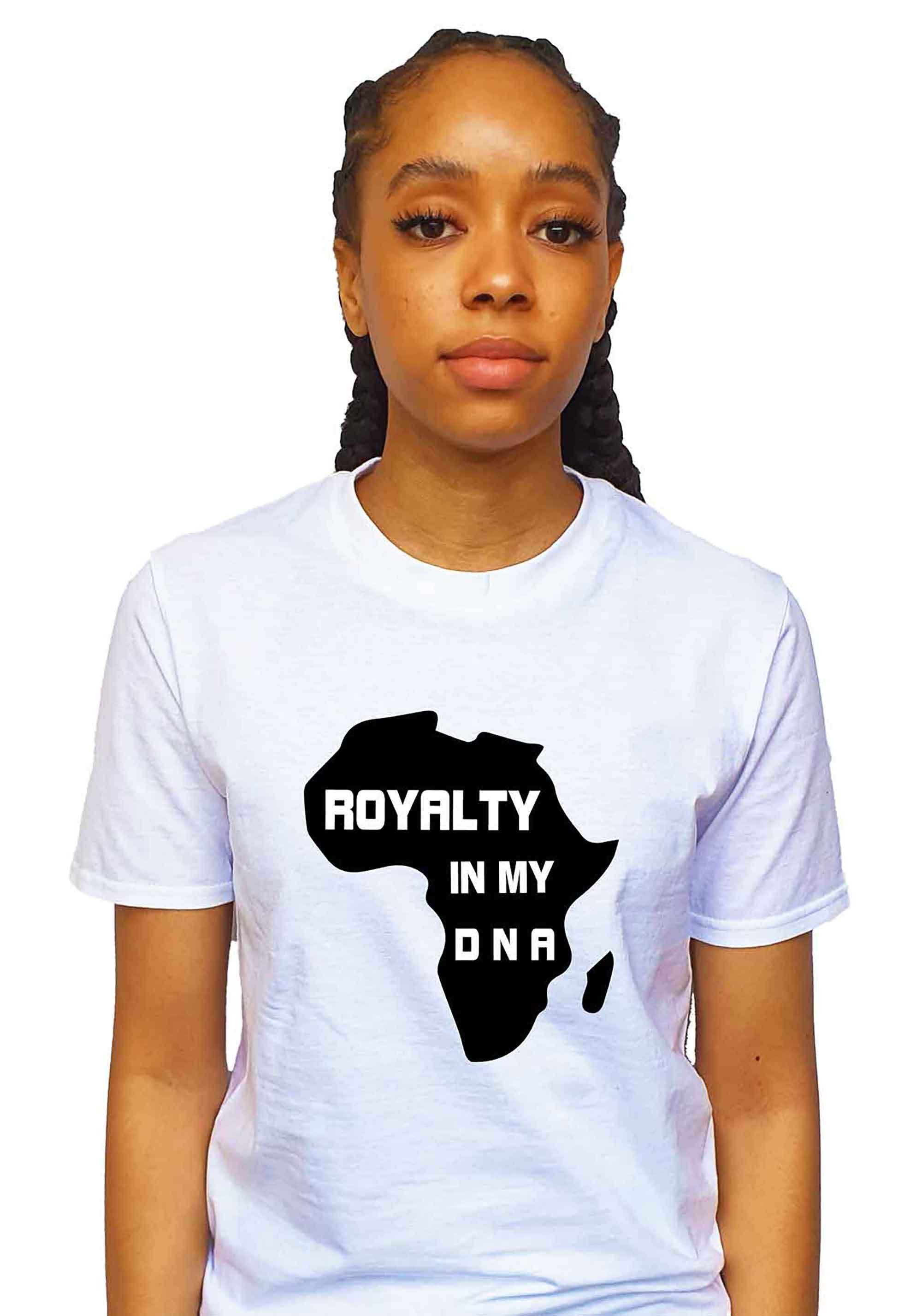 Women's Tshirts Royalty in My DNA White Vinyl Tshirt Shop Shirts