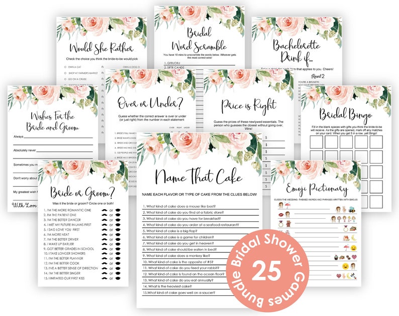 Don't Say Bride Game Bridal Shower Games Printable | Etsy
