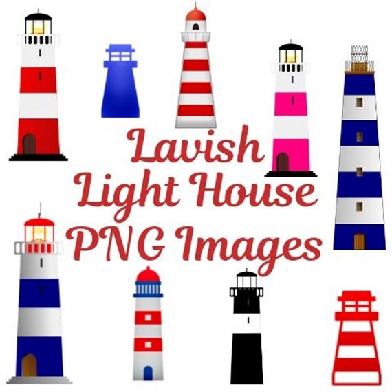 cute light house png image clipart set with unlimited personal etsy etsy