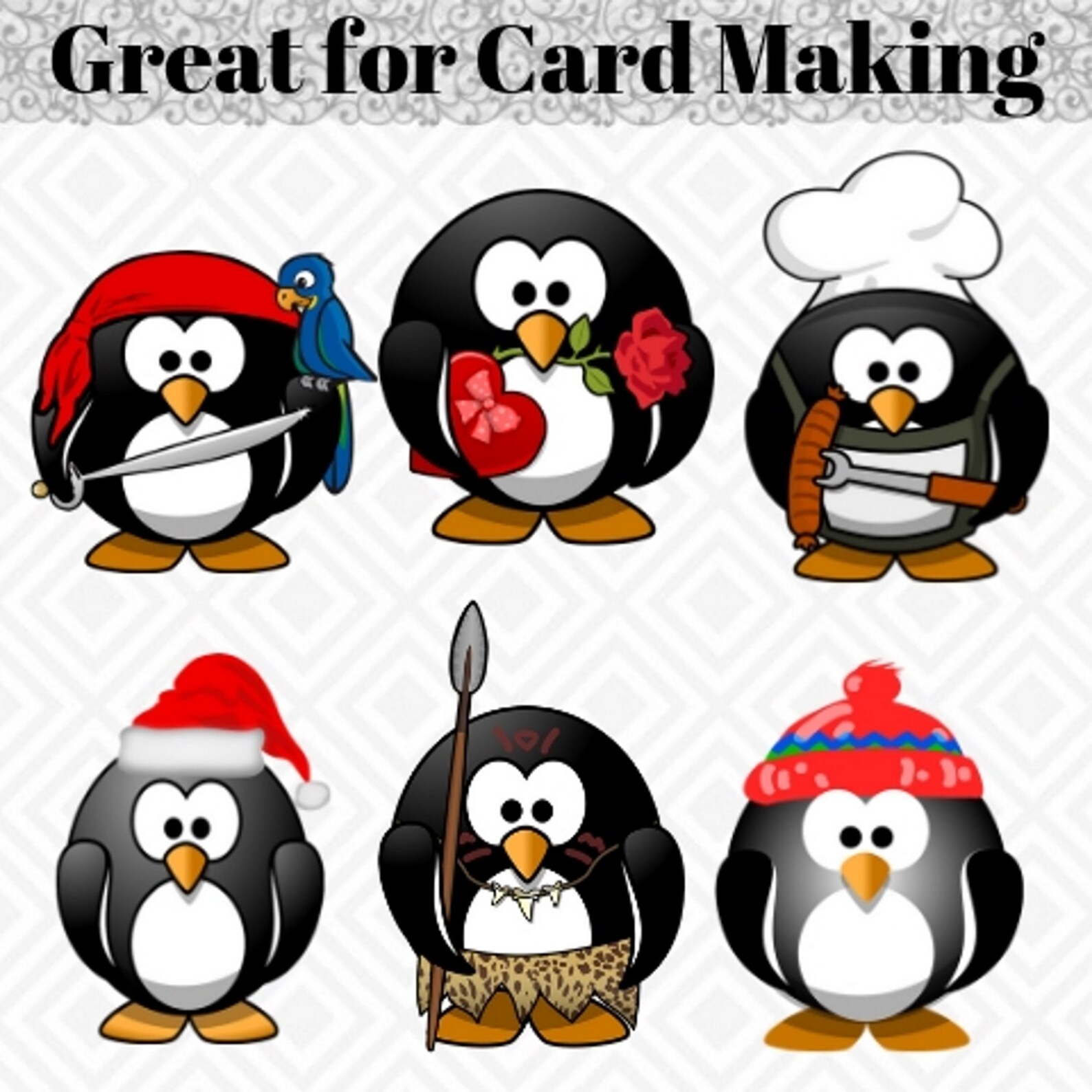 23 Cute Penguin Clipart Set for Personal & Commercial Use. | Etsy