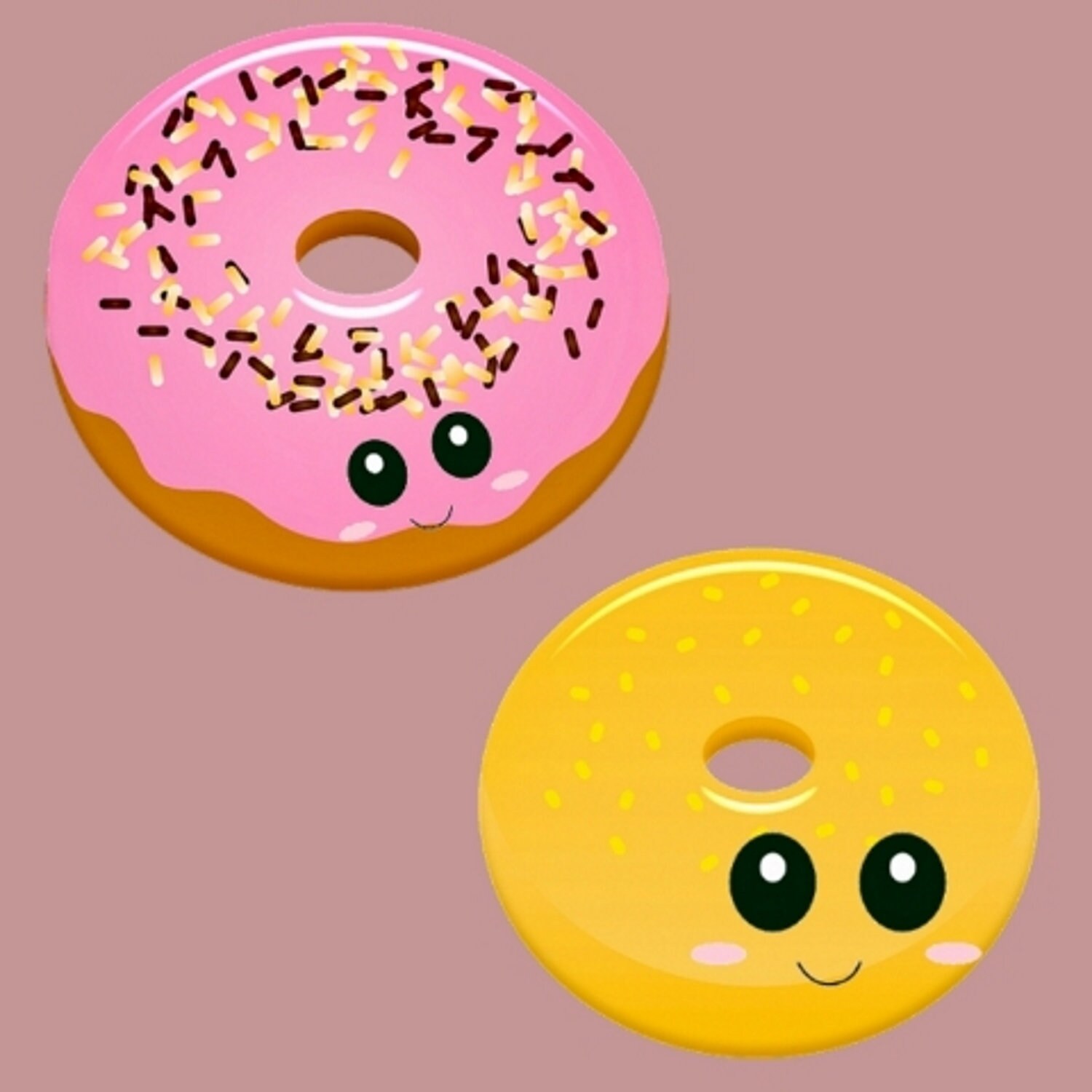 Fun Donut PNG Image clipart set with UNLIMITED Personal & | Etsy