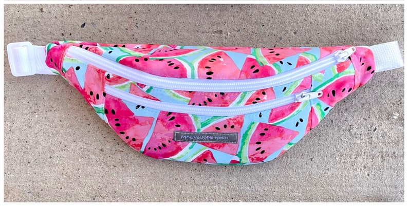 Motivational-Holic Fanny Pack Waist Bag Belt Bag with two zipper melon fruit summer image 2