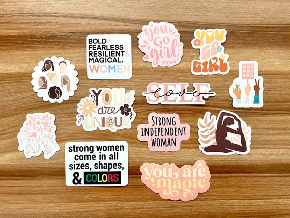 Motivational-Holic Sticker Bundle Self Care Unique Strong Independent Resilient Bold Fearless Magical Women You Are Magic You Go Girl