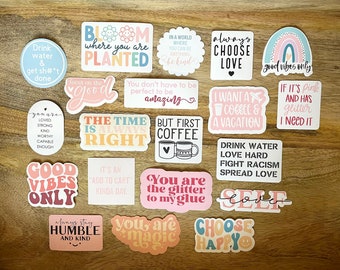 Motivational-Holic Sticker Bundle Motivational Quotes Statement Good Vibes Only Self Love Choose Happy