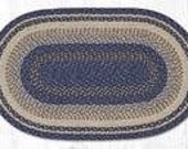 Earth Rugs Oval Blue/Natural Braided Rug Earth Rugs Oval Blue/Natural Braided Rug