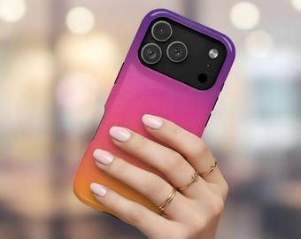 Gradient Ombre Magnetic Tough Case for iPhone 14 / 15 / 16 / 17 Pro & Pro Max  Aesthetic Shockproof MagSafe Cover