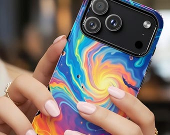 Coque Cosmic Galaxy pour iPhone - Design Space Nebula Universe - Coque protectrice avec planètes et tourbillons