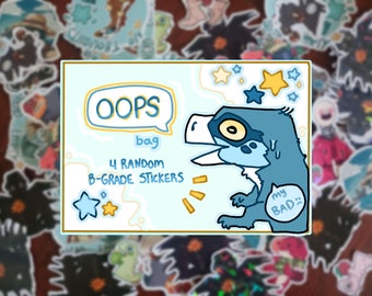 Mystery OOPS Sticker Pack | Fun Sticker Grab Bag | Four Random B-Grade Stickers