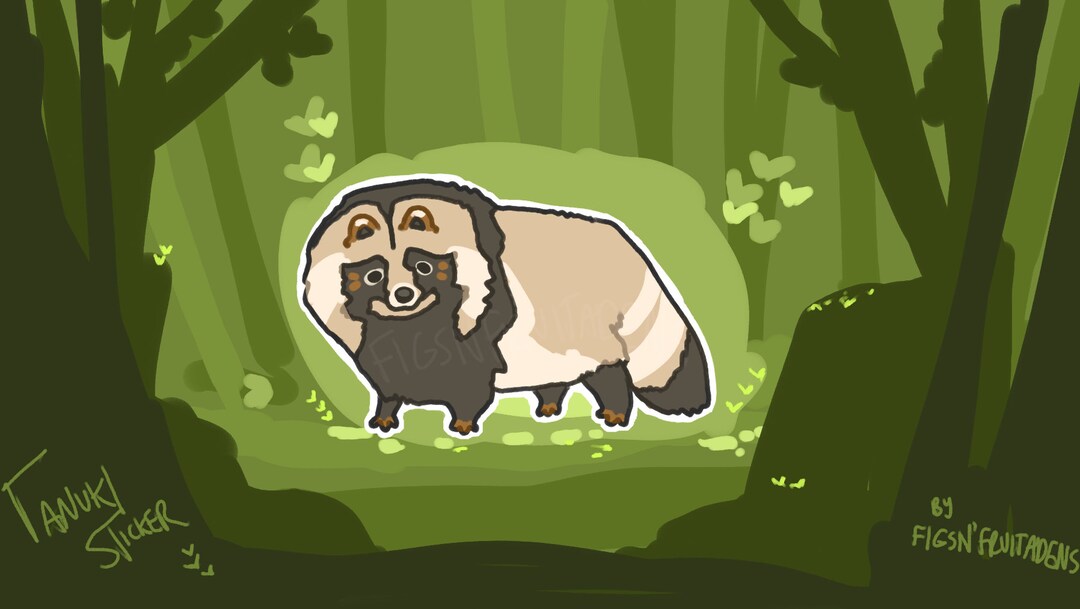 Little Tanuki Sticker | Matte Japanese Raccoon Dog - Etsy