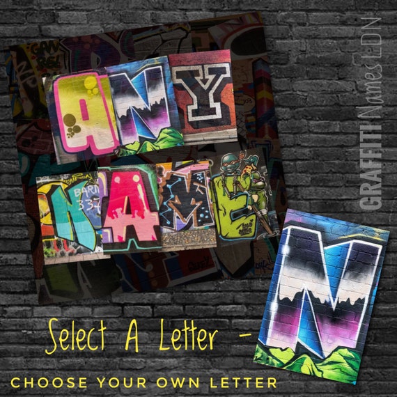 Graffiti Letter N 6x4 Print To Create Etsy