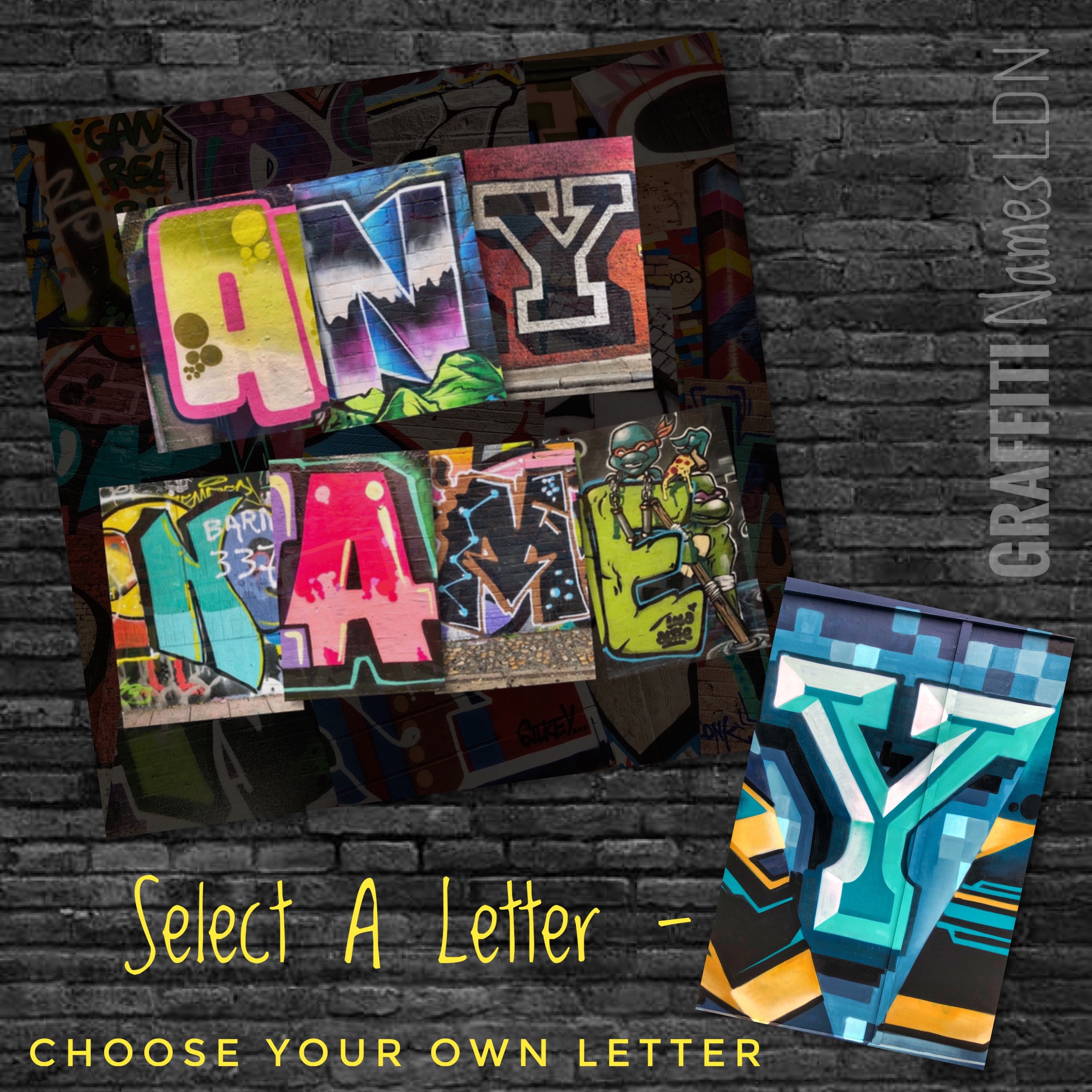 Graffiti Letter Y 6x4 Print To Create Etsy Hong Kong