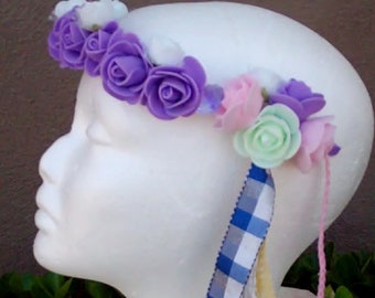 Purple flower fairy crown