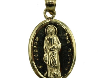 14K Or Blanc Poli ST JOSEPH PRIEZ POUR NOUS /"religieux médaille pendentif