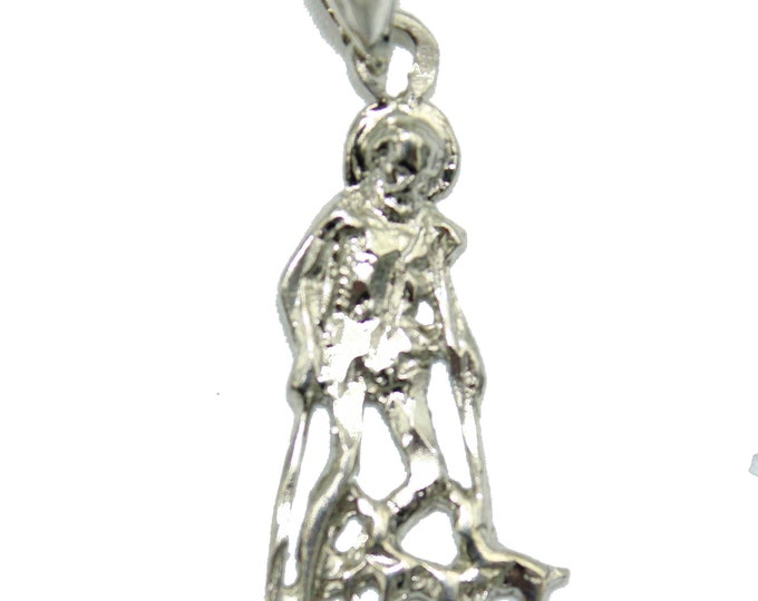 San Lazaro .925 Sterling Silver Pendant-Charm-Dije Babalu Aye Plata .925 Made in USA