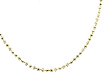 Ball Necklace 18k Gold Plated 18 to 24 inch Chain - 3mm Ball Necklace