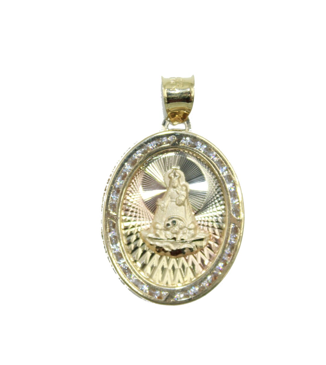Caridad Del Cobre 14k Yellow Gold Pendant Our Lady of Charity 14k ...