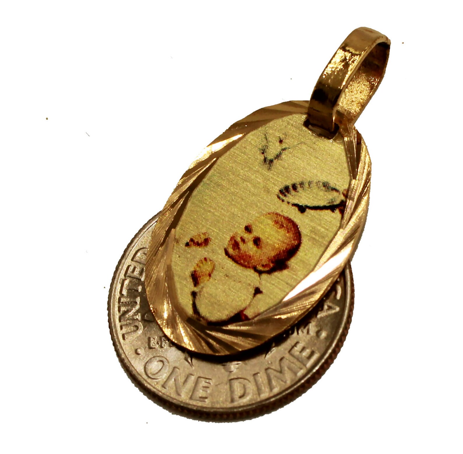Baptism Medal 18k Gold Plated With 18 Inch Chain Bautizo Etsy