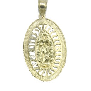 Virgen De Guadalupe Two Tone 14k Gold Pendant Our Lady Guadalupe Medal ...