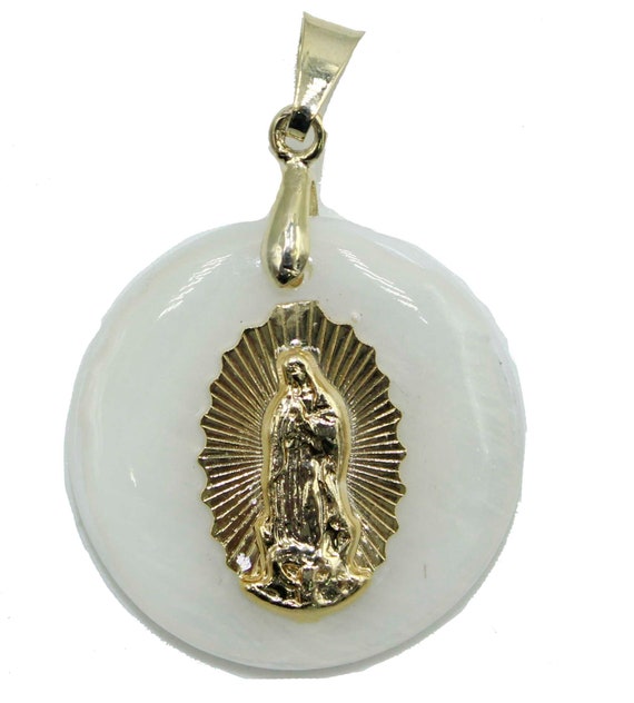 Virgen De Guadalupe Round Medal 18k 