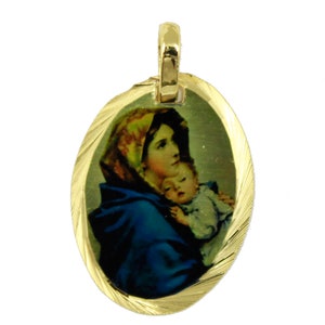 Madonna of the Streets Medal 14k Gold Plated Medal with 20 inch Chain