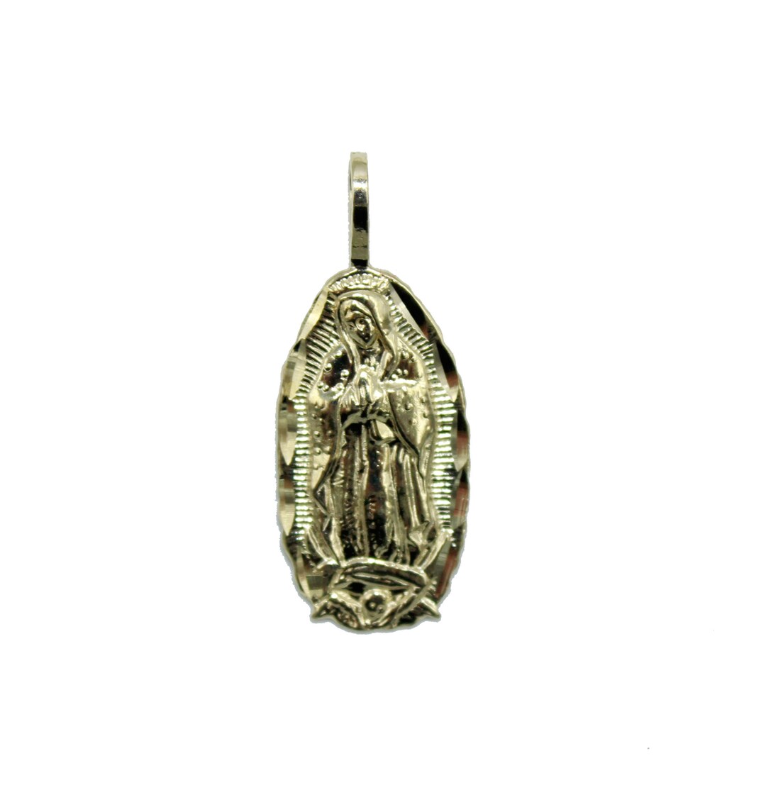 Virgen De Guadalupe 14k Yellow Gold Pendant Lady of Guadalupe 14k Gold ...