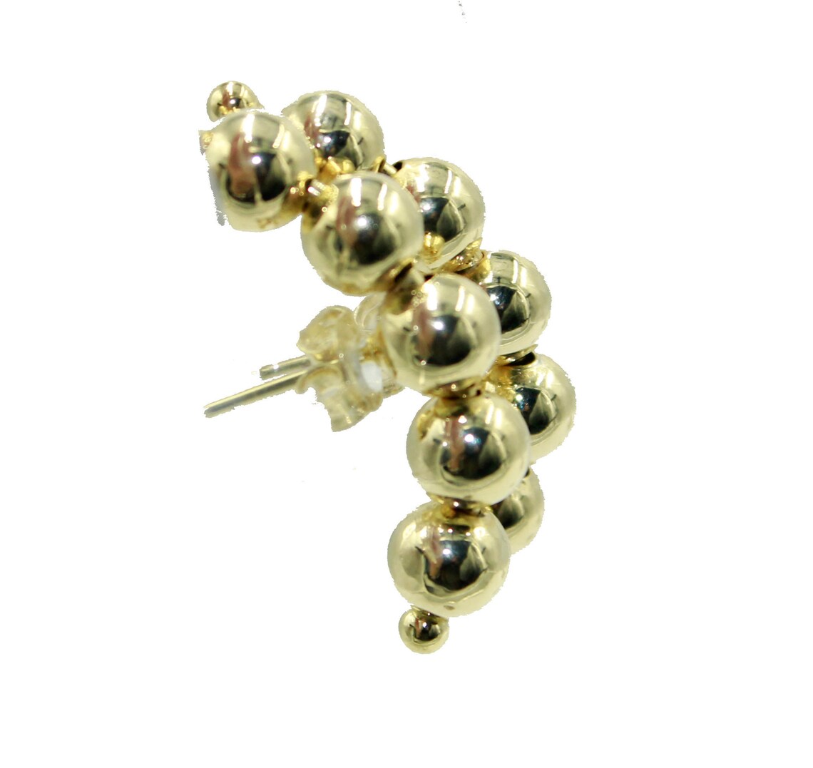 Ball Stud Earring 18k Gold Plated Ear Crawler Ball Ear Etsy
