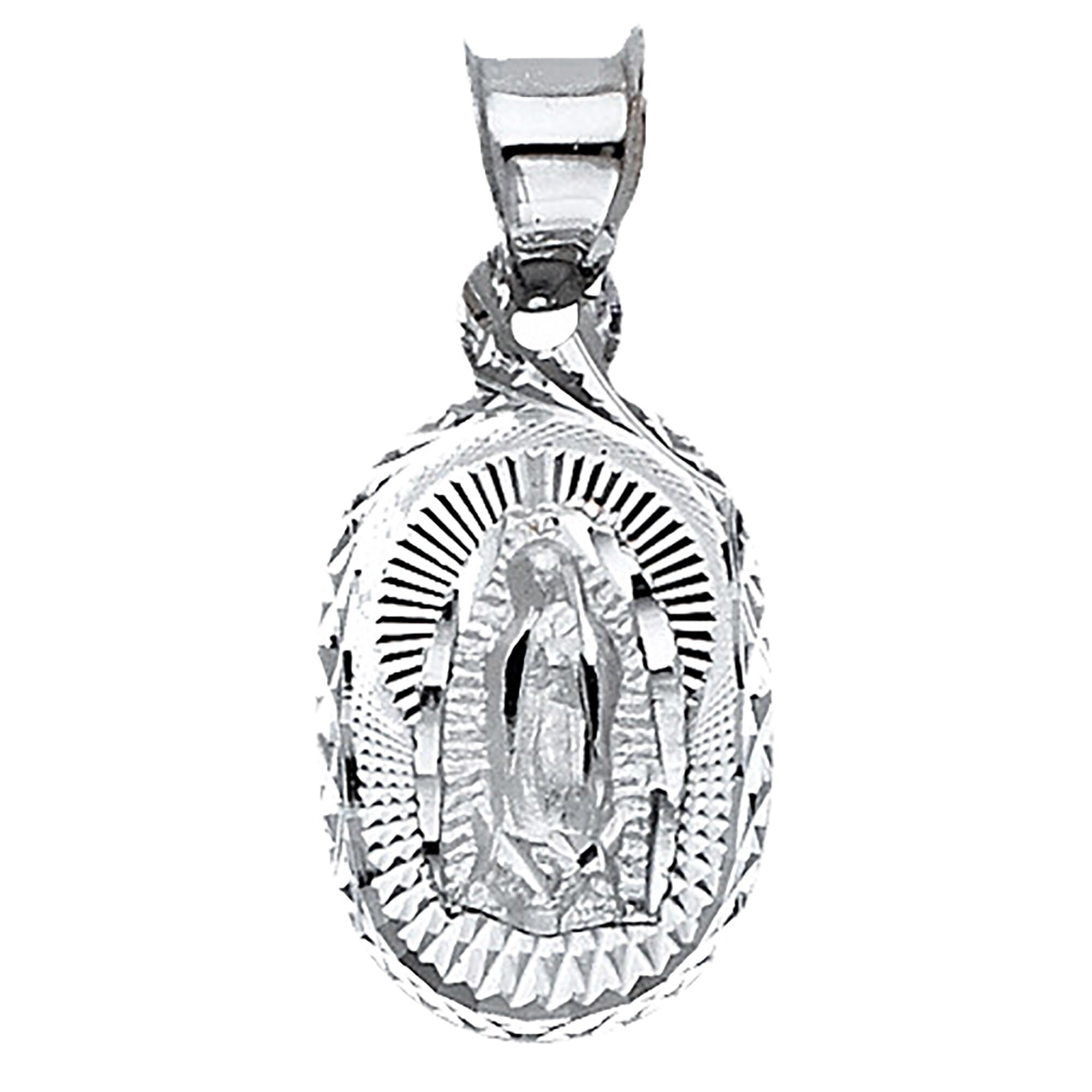 Virgen De Guadalupe Medal 14k White 