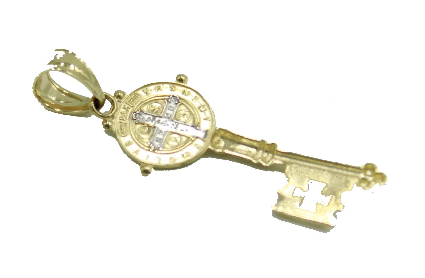 San Benito Key Pendant 14k Yellow Gold Pendant St Benedict Etsy
