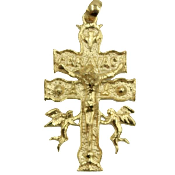 Caravaca Cross Pendant 18k Gold Plated with 24 inch Chain - Caravaca Necklace