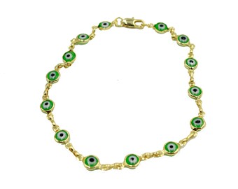 Forest Green Evil Eye Bracelets