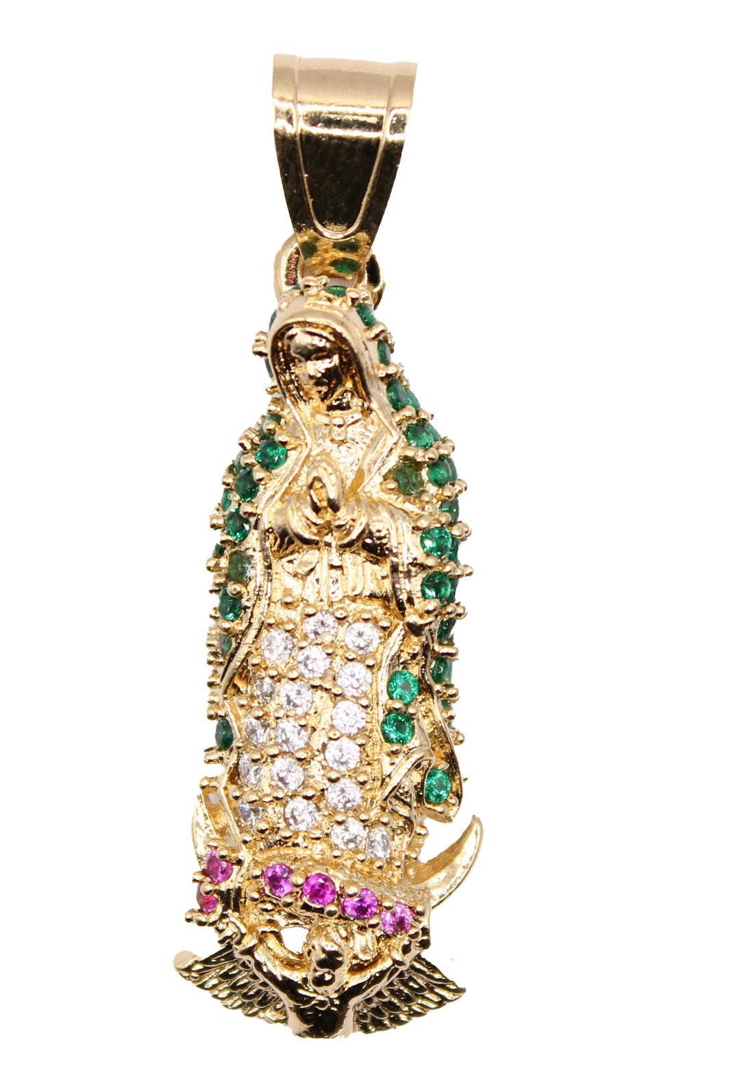 799646c01 Virgin of Guadalupe Pendant 18k Gold Plated With 22 Inch Chain - Etsy