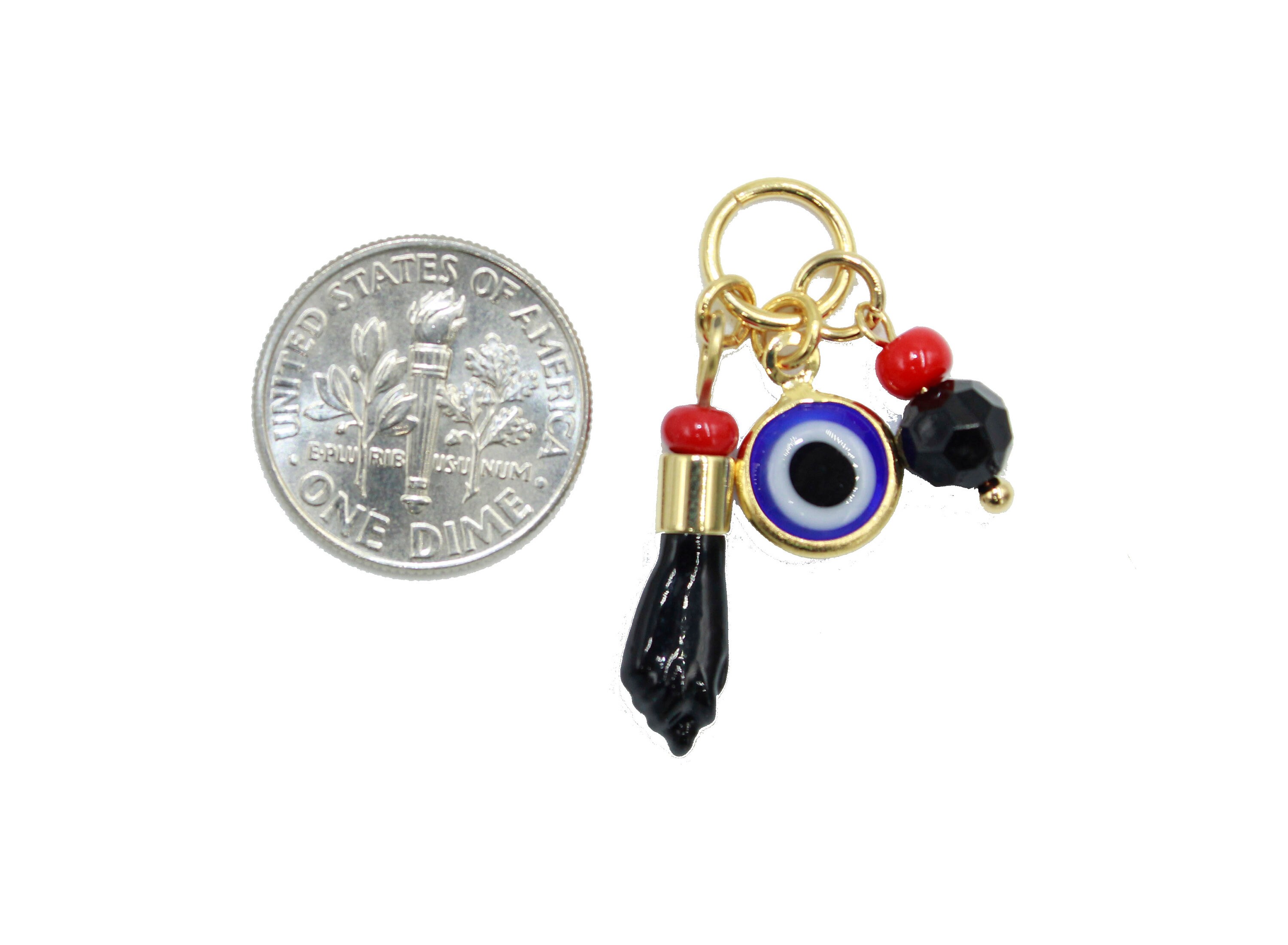 Evil Eye Azabache & Figa Azabache Hand Charm 18k Gold Plated Etsy