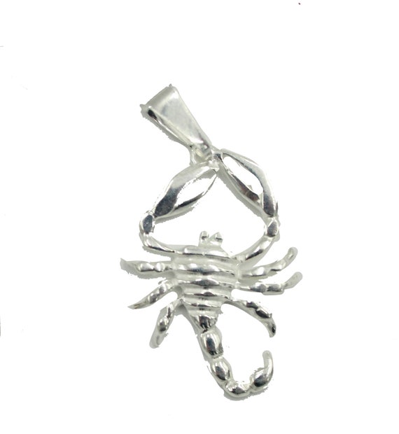 Scorpion Sterling Pendant Escorpion Silver Charm Etsy España